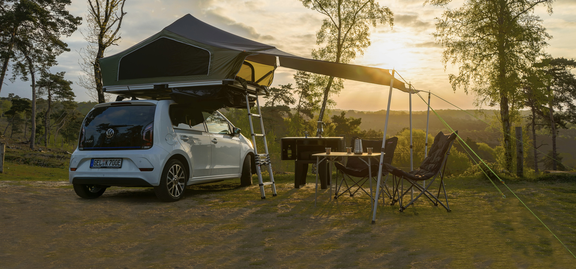 Awning Fjordsen rooftop tent green