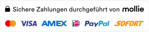 Secure Payments Powered By Mollie Cards, Ideal, Paypal, Sofort 2X